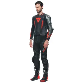 Dainese Laguna Seca 5 2-tlg. schwarz/grau/neon-rot  54