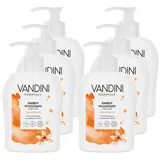 VANDINI 6x Energy Flüssigseife Spender mit Orangenblüte Duft 300ml - Made in Germany Spender Seife vegan - Handseife flüssig reinigt sanft - Handwaschseife für gepflegte Hände - Hand soap