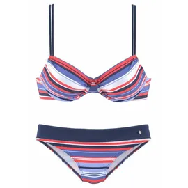 s.Oliver Bügel-Bikini Damen blau-rot-gestreift Gr.36 Cup B
