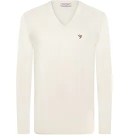 Felix Hardy V-Ausschnitt-Pullover FELIX HARDY "Pullover mit V-Ausschnitt", Herren, Gr. XL, ecru, 100% Baumwolle, Pullover