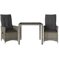 vidaXL Bistro-Set 3-tlg. Grau