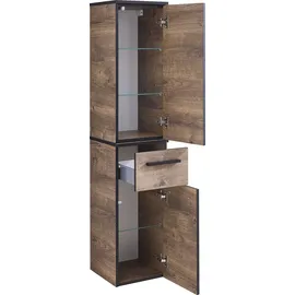 Saphir Quickset 374 Badschrank 30 x 142 x 32,5 cm Braun
