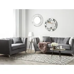 Sofa Set Samtstoff grau 5-Sitzer GAULA