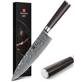 XINZUO Damastmesser Kochmesser 20.1cm, 67 Schicht Damaststahl Küchenmesser Profi Chefmesser Handgeschmiedet Tranchiermesser mit Pakkaholz Griff - He Serie