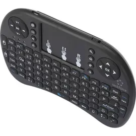 Renkforce RF-MWK-100 Funk Tastatur Deutsch, QWERTZ Schwarz Integriertes Touchpad