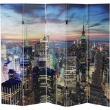 Mendler LED-Paravent Trennwand Raumteiler New York, Timer, netzbetrieben 180x200cm, 30 LEDs