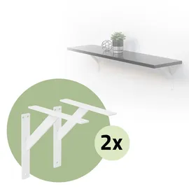 ML-Design Regalträger, Weiß, Metall, 24x3x24 cm, Wohnzimmer, Regale, Wandregale