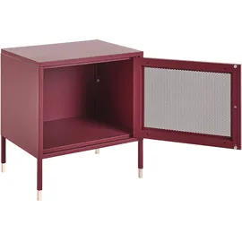 Beliani Nachtschrank Ossett 45 x 35 x 51 cm Dunkelrot