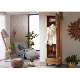 Massivmoebel24 Garderobenschrank Wildeiche 56 x 40 x 205 cm Beige