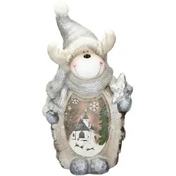ECD Germany Rentier mit LED Winter Beleuchtung Tischdeko Weihnachten Figur Winterdeko