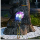 MARELIDA LED Solar Gartenfigur Paradiesvogel - 10 kaltweiße LED - H: 57cm - Dämmerungssensor - bunt