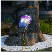 MARELIDA LED Solar Gartenfigur Paradiesvogel - 10 kaltweiße LED - H: 57cm - Dämmerungssensor - bunt