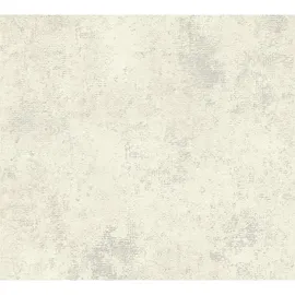 A.S. Création Vliestapete Uni Metallic Creme Weiß