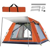 Gziztx Camping Zelt 4-6 Personen 240x240x154 cm Pop Up Zelt für Familien im Freien, wasserdichte Kuppelzelt Winddicht Automatisches Wurfzelt, geeignet für Reisen, Strand, Bergsteigen