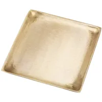 Nklaus Teller viereckig 11x11 cm Messing massiv gold Unterteller Dekoration Kerzen Windlichter Stumpenkerzen Taufe Hochzeit Kommunion 4163