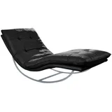 W.Schillig Relaxliege »daily dreams« in Waffelkissen-Optik, Schaukelgestell silber matt, in 2 Breiten schwarz