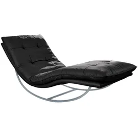 W.Schillig Relaxliege »daily dreams« in Waffelkissen-Optik, Schaukelgestell silber matt, in 2 Breiten schwarz