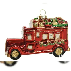 Christbaumschmuck Auto Geschenke 10cm Glas Weihnachtskugeln Christbaumkugeln rot