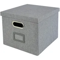 HMF Aufbewahrungsbox mit Deckel 33 x 37,5 x 28 cm 1-tlg. grau