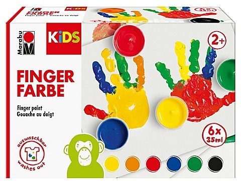 KIDS Fingerfarbenset, 6x 35 ml