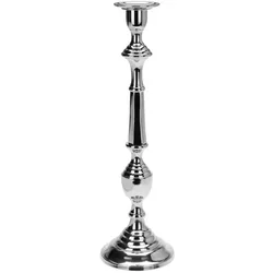XL Dekorativer und schwerer Kerzenleuchter Metall Silber 48cm Mod1