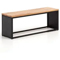 KADIMA DESIGN Sitzbank Akazie Schwarz 120 x 45 x 35 cm