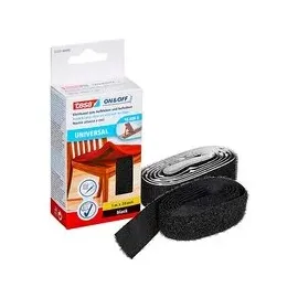Tesa Klettband ON & OFF® UNIVERSAL schwarz, 1 Rolle