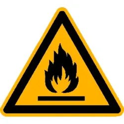 Warnzeichen W021 "Warnung vor feuergefährlichen Stoffen" Alu, 200mm