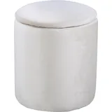 VCM Venture Home 15568-880 Limpen Pouf, Polyester, Weiß