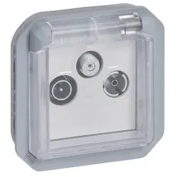 Legrand 069558L Plexo New Einsatz TV-R-SAT DVBT, UHD-TV, SAT, Kabel-TV, Gehäuse Klasse A, Grau 1