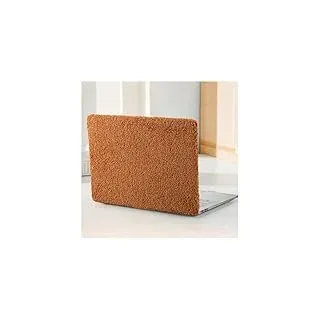 BYCeKe Kompatibel mit MacBook Air 13 Zoll Hülle 2022,2021-2018 M1 A2337 A2179 A1932,für Mac Air13 M1 Hülle,Weiches Flauschiges Plastik Hartschale mit Tastaturschutz für Mac Air 13,Plüsch Braun
