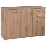 Calitan Furniture Kommode SOLO, Artisan Eiche Dekor - B 106 cm - 3 Türen - 2 Schubladen - 1 Einlegeboden