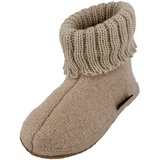 HAFLINGER Hüttenschuh Karl Filzpantoffel mit Kragen Hausschuh (Beige 49), Gr. 47 - 47 EU