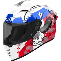 Airoh Connor Nation, Integralhelm - Weiß/Rot/Blau/Grau - L