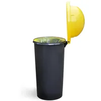 KUEFA Müllsackständer HD 60L Mülleimer Gelben Sack, inkl. Klemm-Ring, UV-beständig, Robust, 60 Liter gelb
