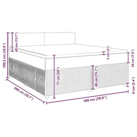 vidaXL Boxspringbett mit Matratze Taupe 180x200 cm Stoff