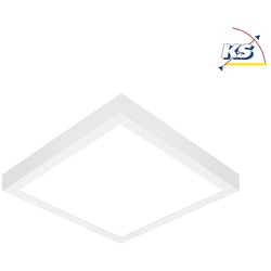 Frisch-Licht LED Aufbau-Panel, IP44 IK07, eckig, flach, opal, DALI dimmbar, weiß, 31x31xcm, 15W 3000K 1800lm FL-ABP2040A.1883DA