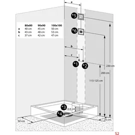 AcquaVapore AquaVapore Dampfdusche Duschtempel Sauna Dusche Duschkabine D38-00L2 80x80 cm