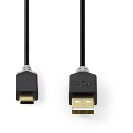 Nedis USB-Kabel | USB 2.0 - A-Stecker | 1,0 m Anthrazit