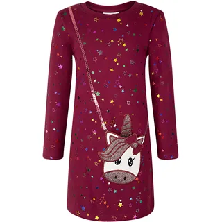 happy girls Strickkleid mit Motiv-Stitching, Rosa, 92