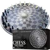 MikaMax Schach für 3 Personen – Schachspiel, Schachbrett, 56 cm – Cooles Design, Chess for Three