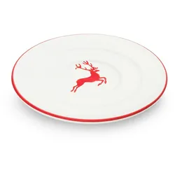 Gmundner Keramik Rubinr. Hirsch  Unterteller Kaffee Gourmet (Ø16cm)