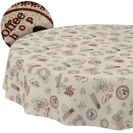 ANRO Tischdecke abwaschbar Lotuseffekt 120 x 120 cm Braun