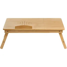 Beliani Klappbarer Laptoptisch Orge, Hellbraun 57 cm 35 cm