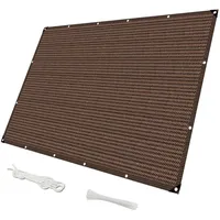 Balkonfächer Ohne Bohren 80x600cm, Balcony Privacy Blickdicht UV-Schutz Balkon Schutz Verschiedene Abmessungen für Gitter Geländer Zaun - Braun