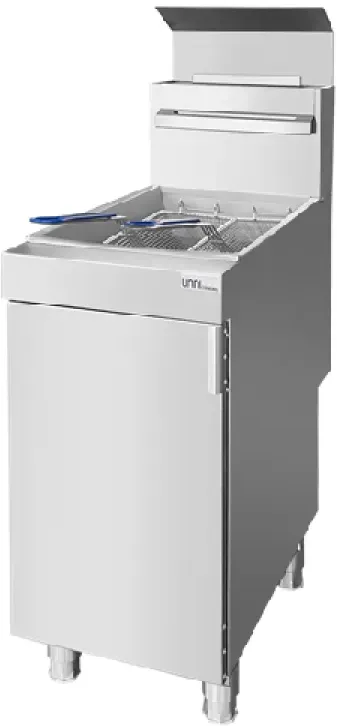 Gasfritteuse 21 Liter 26,4 kW Erdgas 3 Brenner 2 Körbe