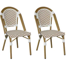 Mobili Rebecca Gartenstuhl 46 x 57 x 85 cm braun/weiß 2 St.