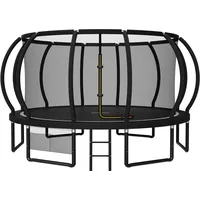 JUMMICO Trampolin Outdoor Ø 228/305/366/427/488 cm mit Schutznetz und Leiter, GS-geprüftes Freizeit-Trampolin für Kinder und Erwachsene, Rahmen mit Rostschutzbeschichtung, Belastbarkeit 150kg