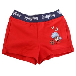 Miraculous – Ladybug Sweathose Miracullus Kurze Mädchenhose Sommerhose grau und rot 4 5 6 8 Jahre rot 128