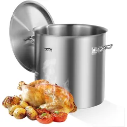 VEVOR Suppentopf Kochtopf Soßentopf 50,1L Edelstahl Kochen Soßen Deckel Griff